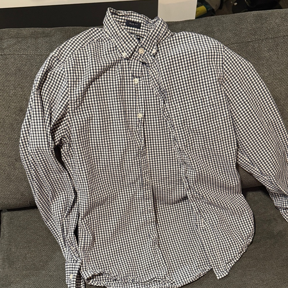 J. Crew Black and White Gingham Shirt